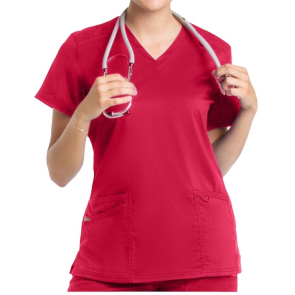 Landau Pro Flex Red Short Sleeve Scrub Size 3XL - Picture 11 of 17